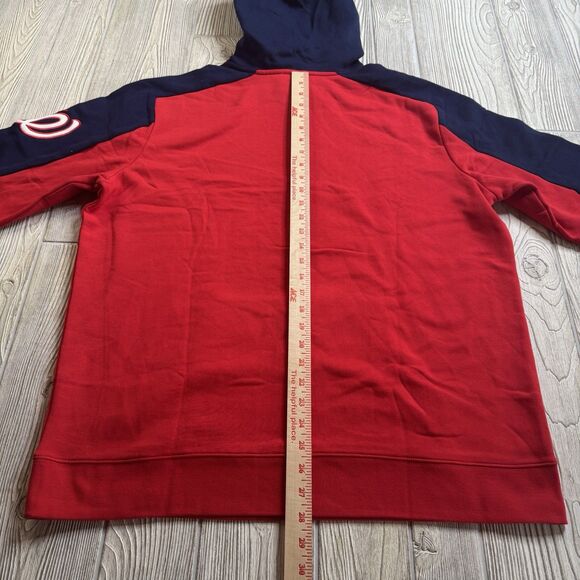 Washington Nationals Hoodie Mens XL Red Script Spellout Sewn Fleece Majestic New - Picture 10 of 11
